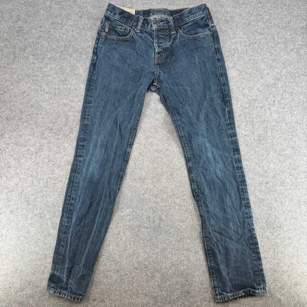 Abercrombie & Fitch Jeans Mens 29x30 Straight Dark Wash Button Fly Denim EUC